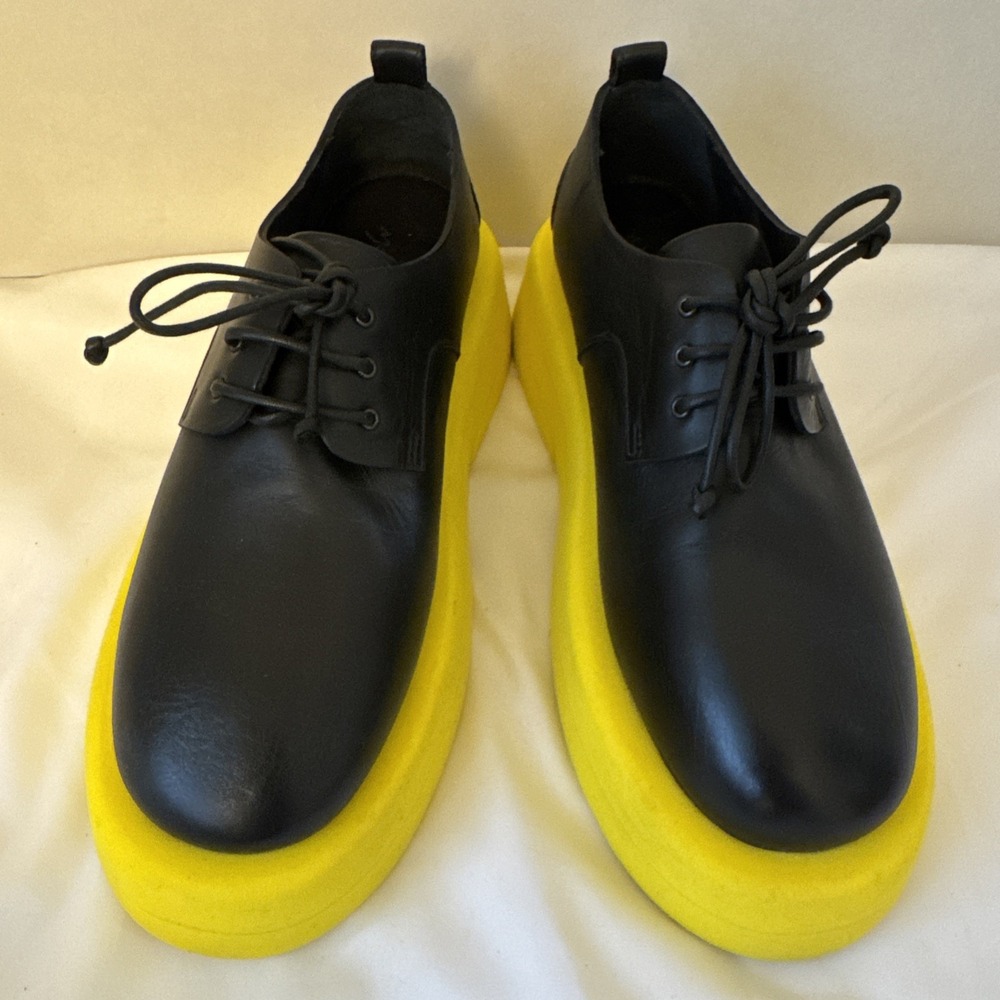 Marsell Gommellore NEW Derby Pelle Vitello Nero SZ 36 1/2 US Size 6 1/2 Black